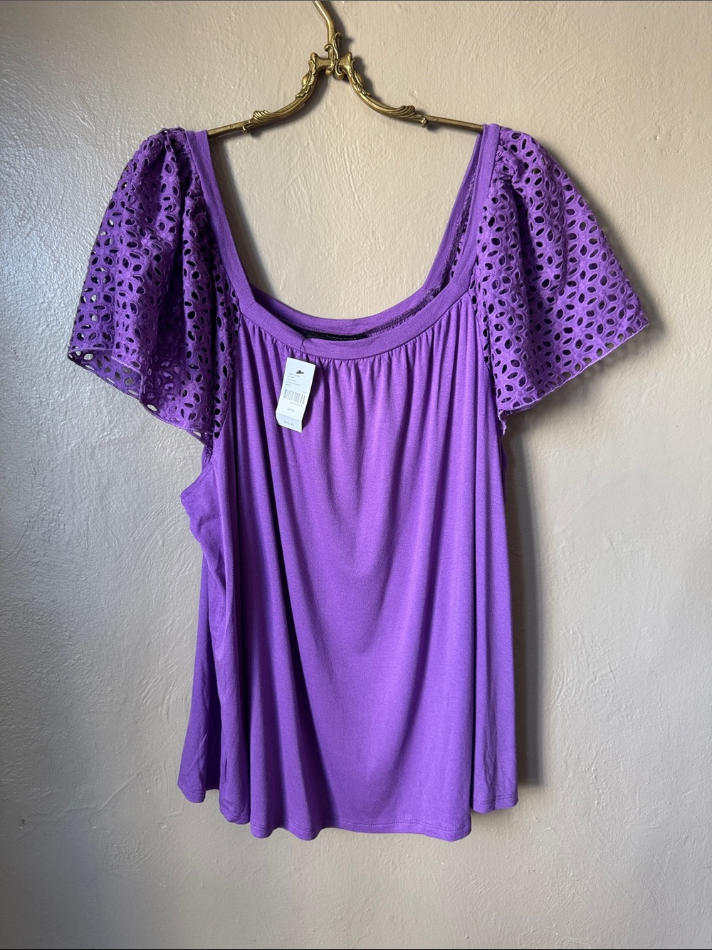 Lane Bryant Eyelet Sleeve Blouse Size 18/20